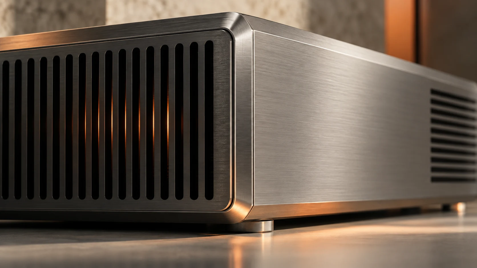 Detail eines metallischen Servergehäuses als Konzeptmotiv für lokale KI